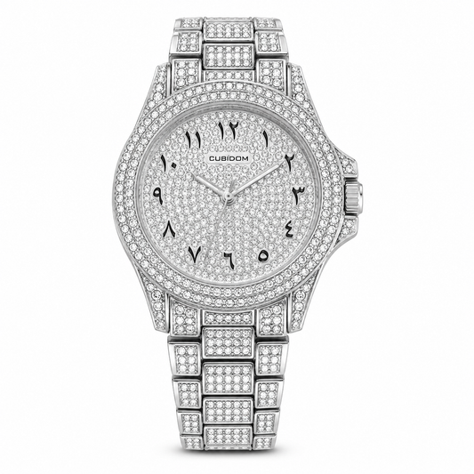 Arabic Dial Iced Out Watch - Al-Noor Diamond Edition