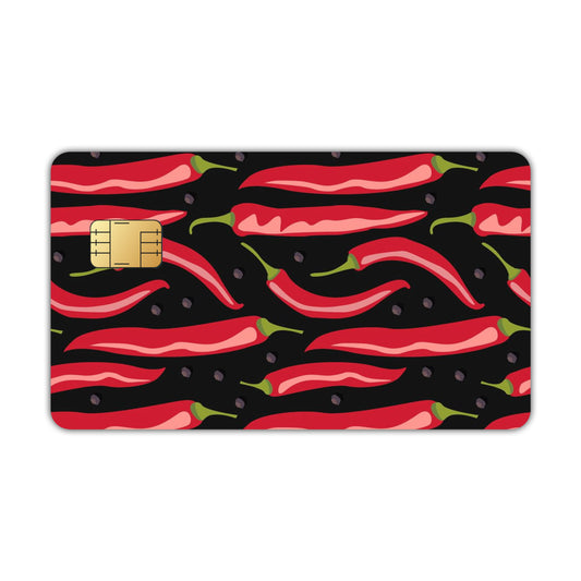 Red Chilli Pepper Pattern Card Skin
