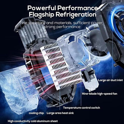 Phone Cooler With Blue Light Cooling Radiator For Gaming