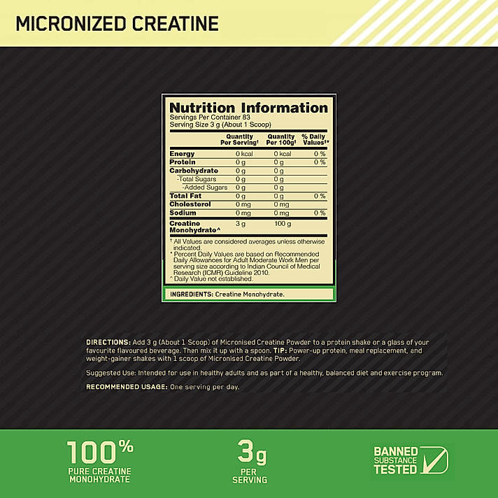 Micronised Creatine Powder | Unflavoured | 250 g