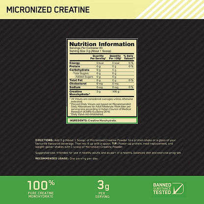 Micronised Creatine Powder | Unflavoured | 250 g