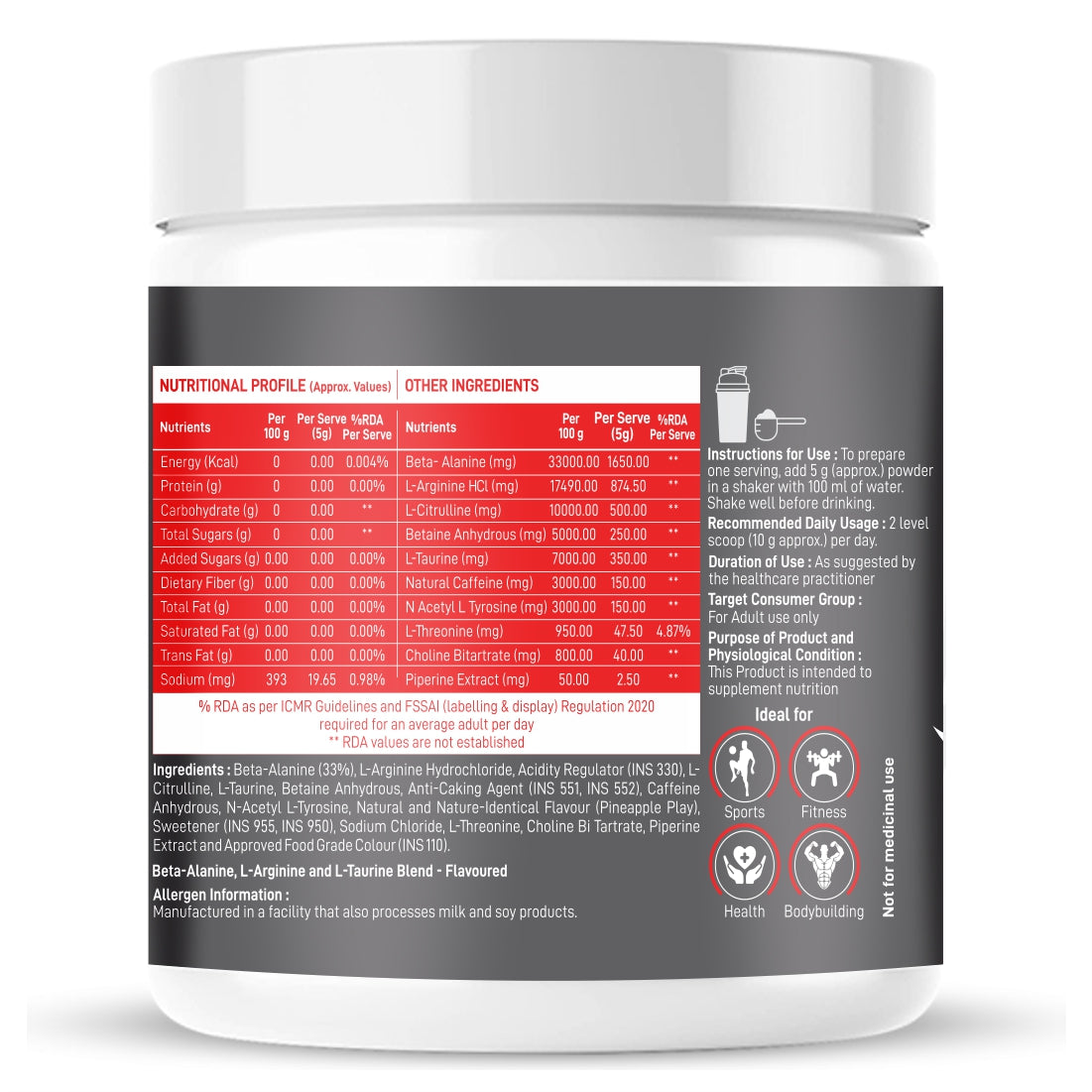 Muscle Food Pre-Workout - 250gm - 50 serving